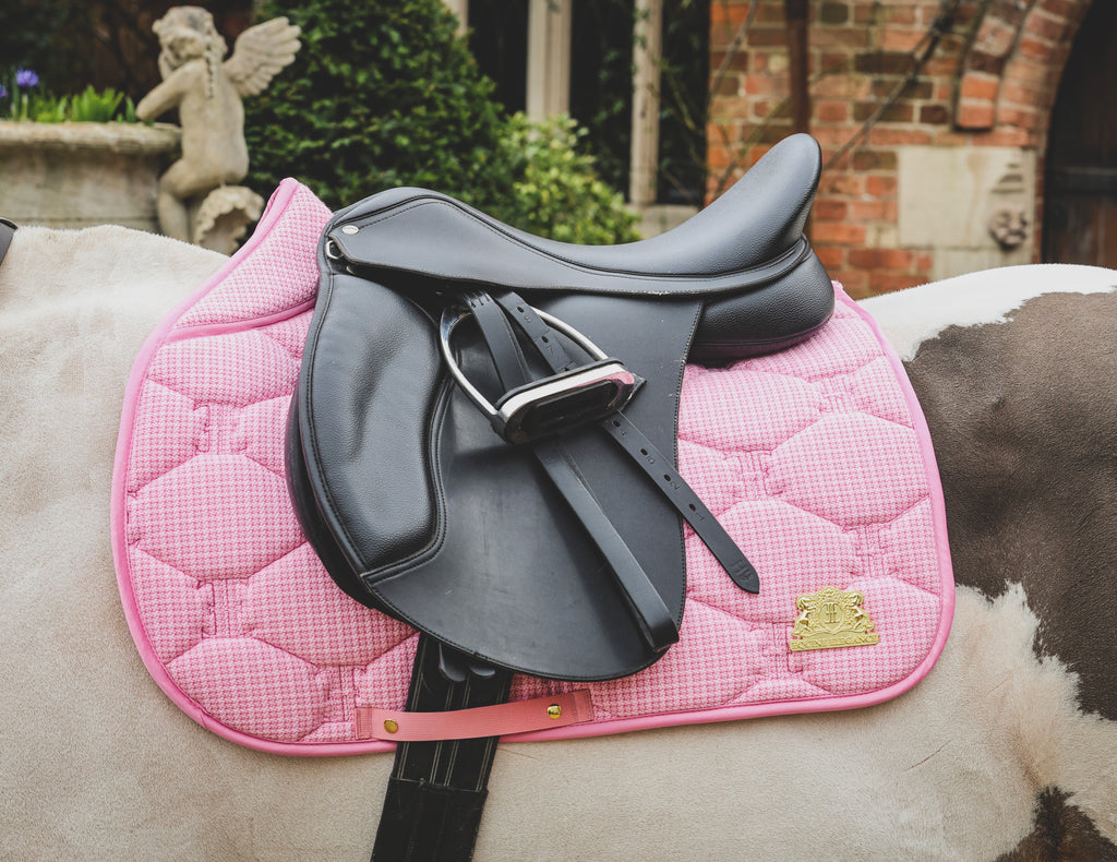 Pink tweed saddle pad