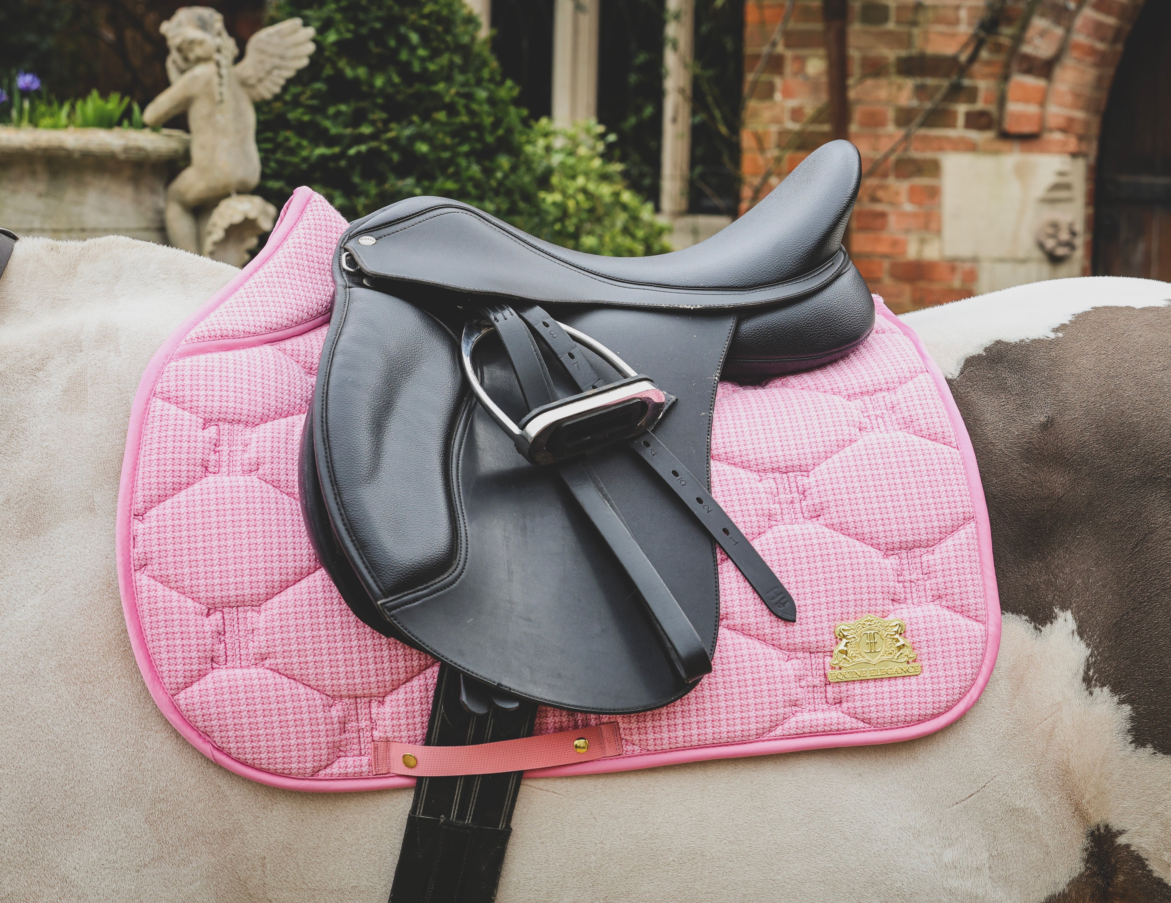 Pink tweed saddle pad