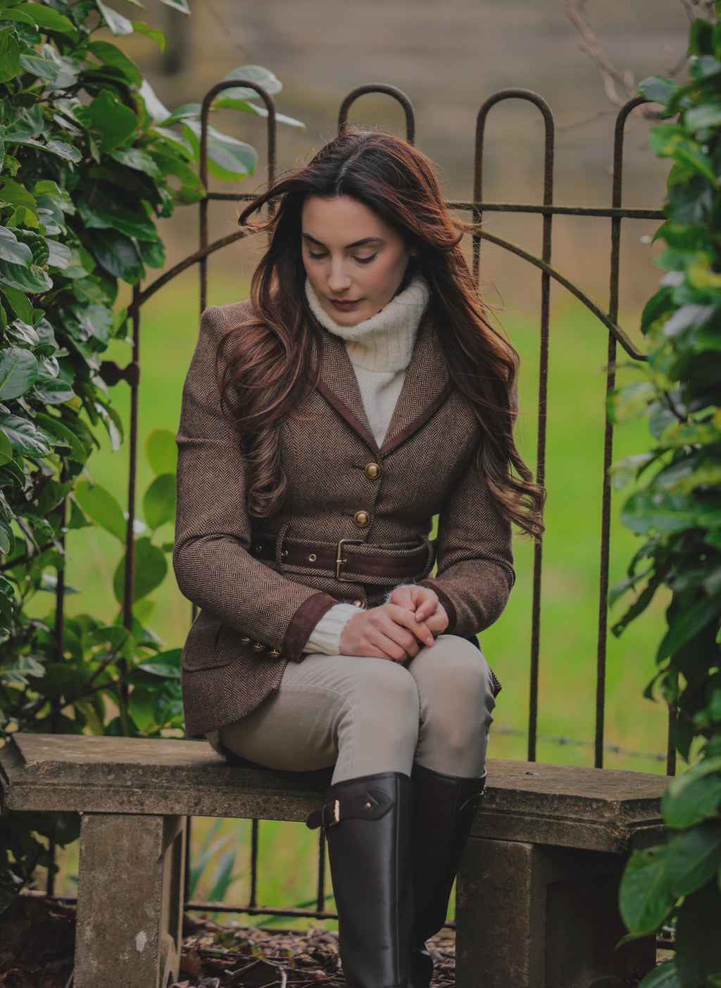 Herringbone tweed blazer
