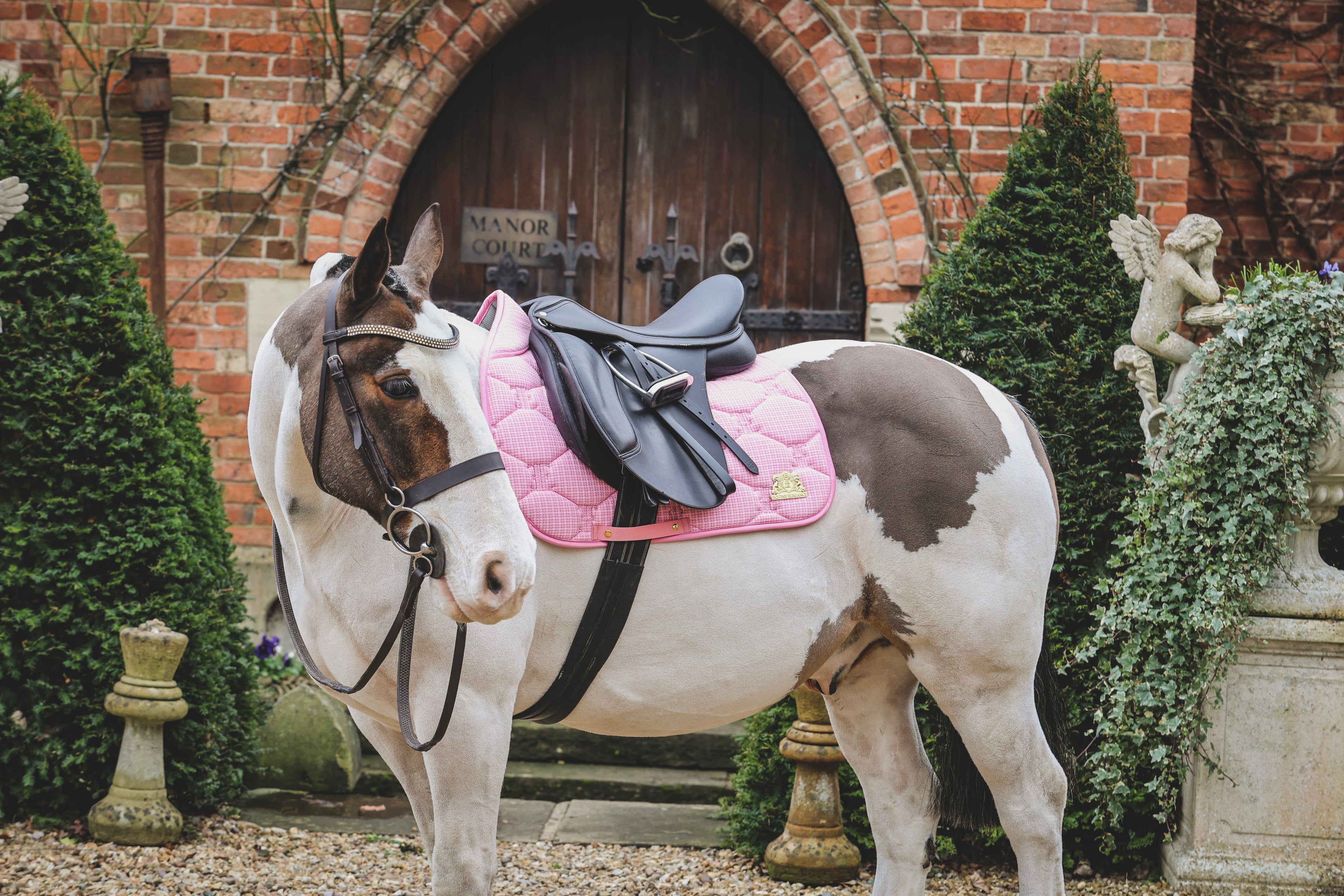 Pink tweed saddle pad