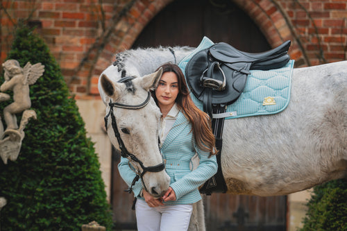 Blue tweed saddle pad