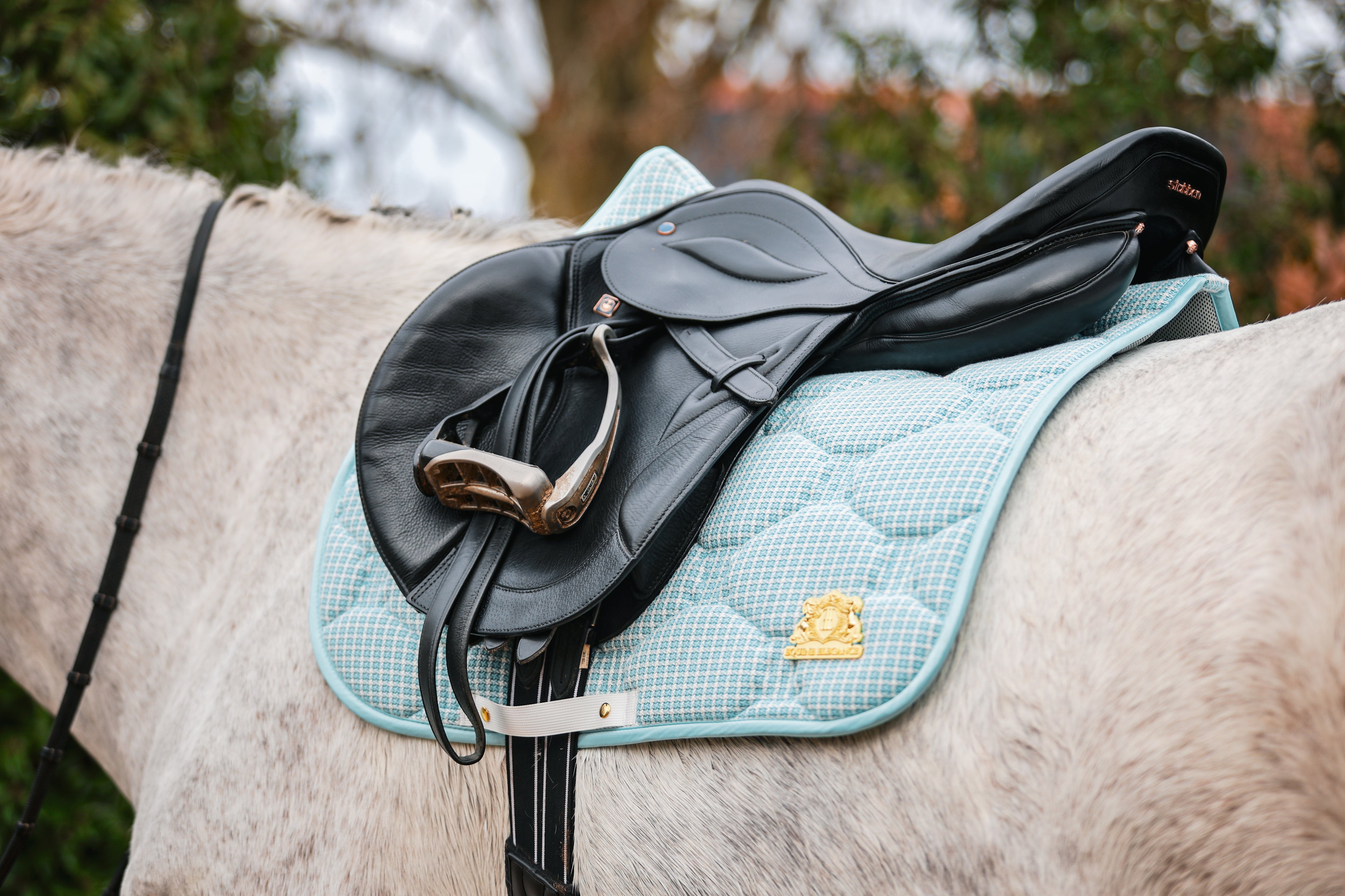 Blue tweed saddle pad