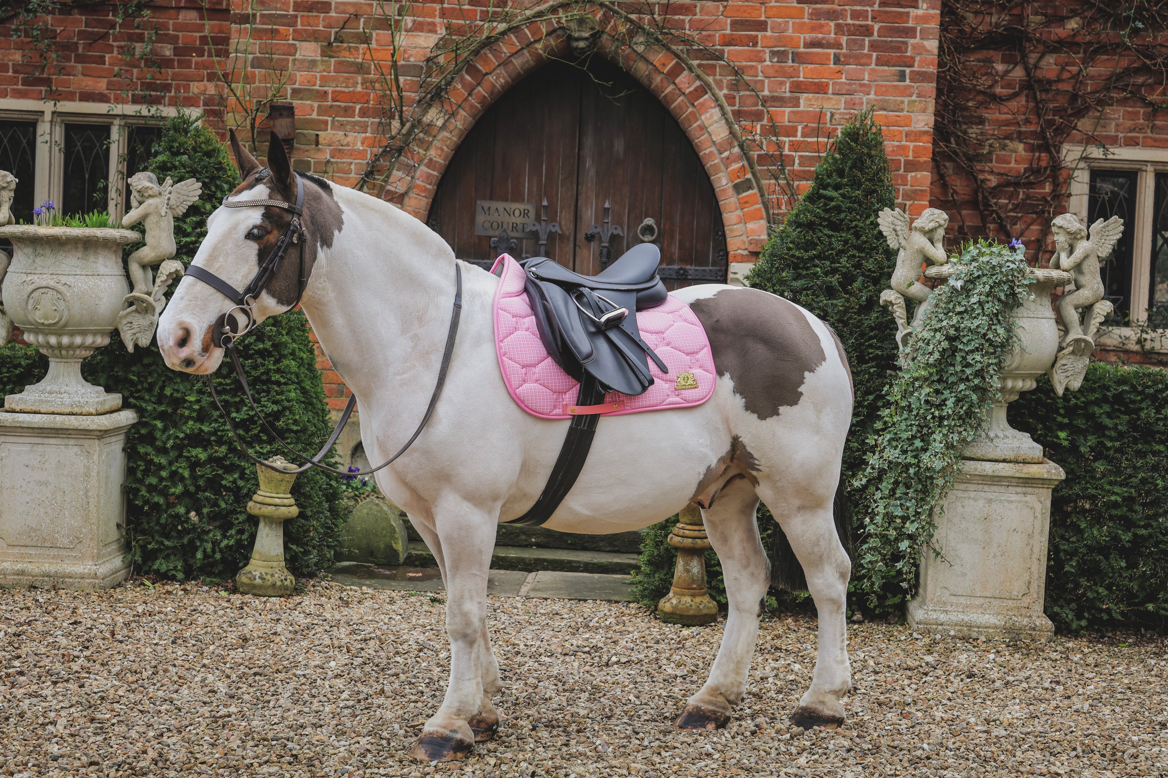 Pink tweed saddle pad