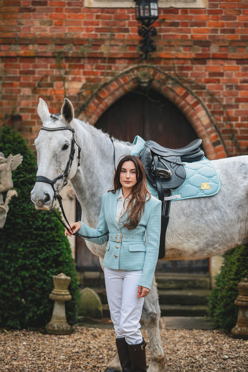 Blue tweed saddle pad